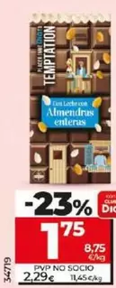 Oferta de Dia Temptation - Chocolate Superior Con Leche Y Almendras por 1,75€ en Dia