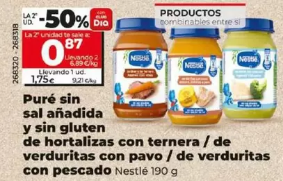 Oferta de Nestlé - Puré Sin Sal Añadida Y Sin Gluten De Hortalizas Con Ternera / De Verduritas Con Pavo / De Verduritas Con Pescado por 1,75€ en Dia