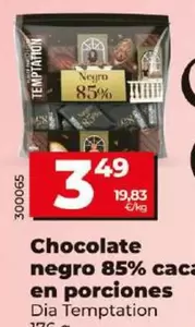 Oferta de Dia Temptation - Chocolate Negro 85% Cacao En Porciones por 3,49€ en Dia