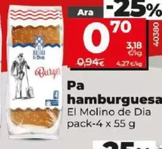 Oferta de El Molino De Dia - Pan Burger por 0,7€ en Dia