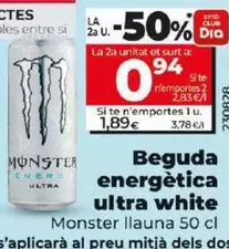Oferta de Monster - Bebida Energética Ultra White por 1,89€ en Dia