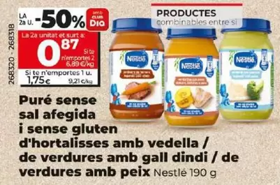 Oferta de Nestlé - Puré Sin Sal Añadida Y Sin Gluten De Hortalizas Con Ternera/De Verduritas Con Pavo/De Verduritas Con Pescado por 1,75€ en Dia