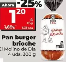 Oferta de El Molino De Dia - Pan Burger Brioche por 1,2€ en Dia