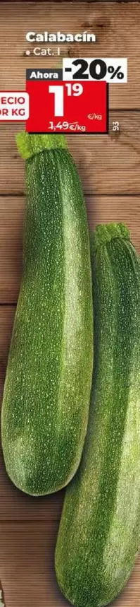 Oferta de Calabacín por 1,19€ en Dia