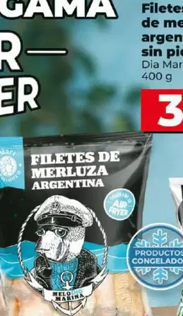 Oferta de Dia Mari Marinera - Filetes De Merluza Argentina Sin Piel  por 3,29€ en Dia