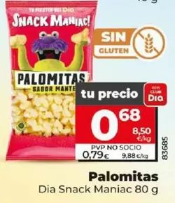 Oferta de Dia Snack Maniac - Palomitas  80 G por 0,68€ en Dia