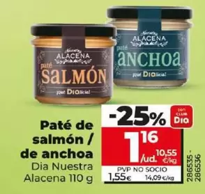 Oferta de Dia Nuestra Alacena - Paté De Salmon / De Anchoa por 1,16€ en Dia