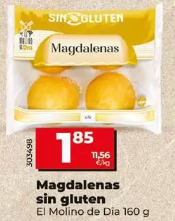 Oferta de El Molino De Dia - Magdalenas Sin Gluten por 1,85€ en Dia