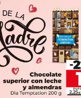 Oferta de Dia Temptation - Chocolate Superior Con Leche Y Almendras por 1,75€ en Dia