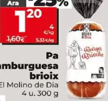 Oferta de El Molino De Dia - Pan Burger Brioche por 1,2€ en Dia