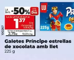 Oferta de Lu - Galletas Príncipe Estrellas De Chocolate Con Leche  por 2,75€ en Dia