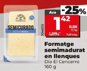 Oferta de Dia El Cencerro - Queso Semicurado En Lonchas por 1,42€ en Dia