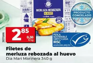 Oferta de Dia Mari Marinera - Filetes De Merluza Rebozada Al Huevo por 2,85€ en Dia