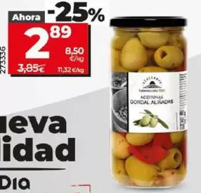 Oferta de Dia Vegecampo - Aceitunas Gordal Aliñadas Sin Hueso por 2,89€ en Dia