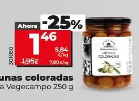 Oferta de Dia Vegecampo - Aceitunas Coloradas por 1,46€ en Dia