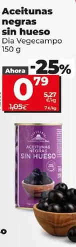 Oferta de Dia Vegecampo - Aceitunas Negras Sin Hueso por 0,79€ en Dia