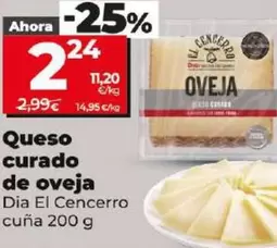 Oferta de Dia El Cencerro - Queso Curado De Oveja por 2,24€ en Dia