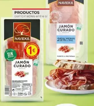 Oferta de Navidul - Jamón Curado/Reducido En Sal En Lonchas por 1€ en Dia