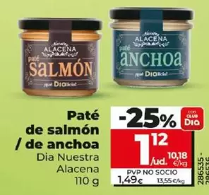 Oferta de Dia Nuestra Alacena - Paté De Salmon/De Anchoa por 1,12€ en Dia