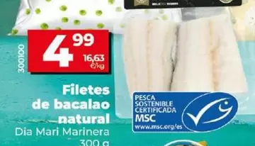 Oferta de Dia Mari Marinera - Filetes De Bacalao Natural por 4,99€ en Dia