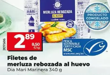 Oferta de Dia Mari Marinera - Filetes De Merluza Rebozada Al Huevo por 2,89€ en Dia