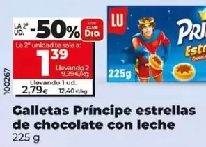 Oferta de Lu - Galletas Príncipe Estrellas De Chocolate Con Leche  por 2,79€ en Dia
