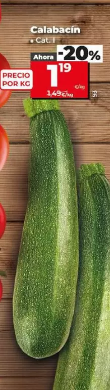 Oferta de Calabacín por 1,19€ en Dia