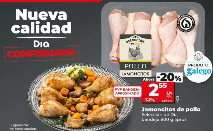 Oferta de Seleccion De Dia - Jamoncitos De Pollo por 2,55€ en Dia