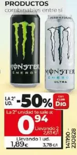 Oferta de Monster - Bebida Energética Original/Ultra White  por 1,89€ en Dia