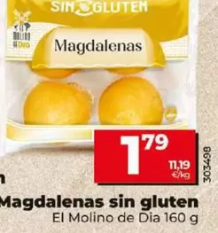 Oferta de El Molino De Dia - Magdalenas Sin Gluten por 1,79€ en Dia
