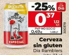 Oferta de Dia Ramblers - Cerveza Sin Gluten  por 0,37€ en Dia