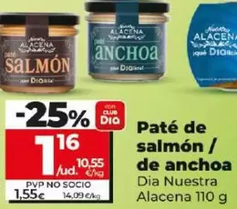 Oferta de Dia Nuestra Alacena - Paté De Salmón / De Anchoa por 1,16€ en Dia