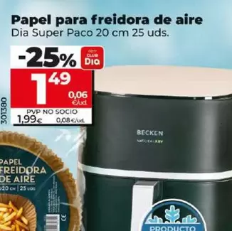 Oferta de Dia Super Paco - Papel Para Freidora De Aire por 1,49€ en Dia