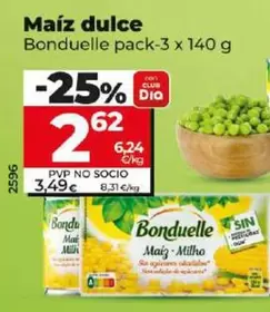 Oferta de Bonduelle - Maíz Dulce por 2,62€ en Dia