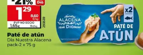 Oferta de Dia Nuestra Alacena - Paté De Atún por 1,29€ en Dia