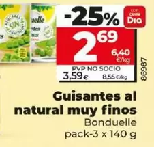 Oferta de Bonduelle - Guisantes Al Natural Muy Finos por 2,69€ en Dia