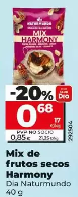 Oferta de Dia Naturmundo - Mix De Frutos Secos Harmony  por 0,68€ en Dia