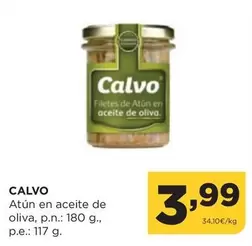Oferta de Calvo - Atun En Aceite De Oliva por 3,99€ en Alimerka