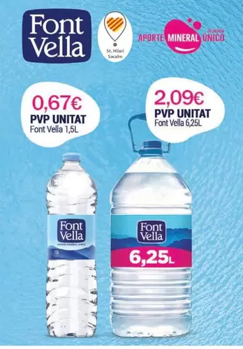 Oferta de Font Vella - Agua por 0,67€ en Valvi Supermercats