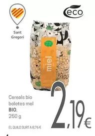 Oferta de Bio - Cereals Bio Boletes Mel  por 2,19€ en Valvi Supermercats