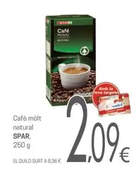 Oferta de Spar - Cafe Molt Natural por 2,09€ en Valvi Supermercats