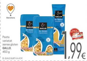 Oferta de Gallo - Pasta Varietat Sense Gluten por 1,99€ en Valvi Supermercats