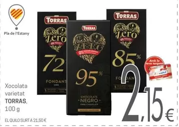 Oferta de Torras - Xocolata Varietat por 2,15€ en Valvi Supermercats