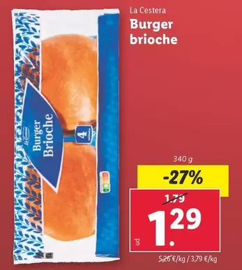 Oferta de La Cestera - Burger Brioche por 1,29€ en Lidl