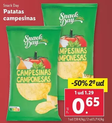 Oferta de Snack Day - Patatas Campesinas por 1,29€ en Lidl