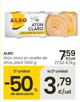 Oferta de Albo - Atún Claro En Aceite De Oliva por 7,59€ en Eroski
