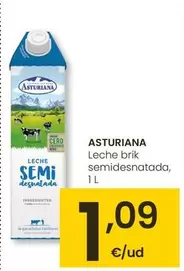 Oferta de Asturiana - Leche Brik Semidesnatada por 1,09€ en Eroski