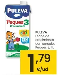 Oferta de Puleva - Leche De Crecimiento Con Cereales Peques 3 por 1,79€ en Eroski