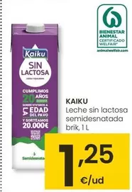 Oferta de Kaiku - Leche Sin Lactosa Semidesnatada por 1,25€ en Eroski