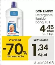 Oferta de Don Limpio - Detergente Líquido Baño por 4,45€ en Eroski